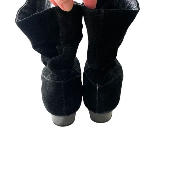 Nicara Black Suede Scrunch Ankle Heeled Womens Fashion Boot Size 8.5 - Picture 5 of 6